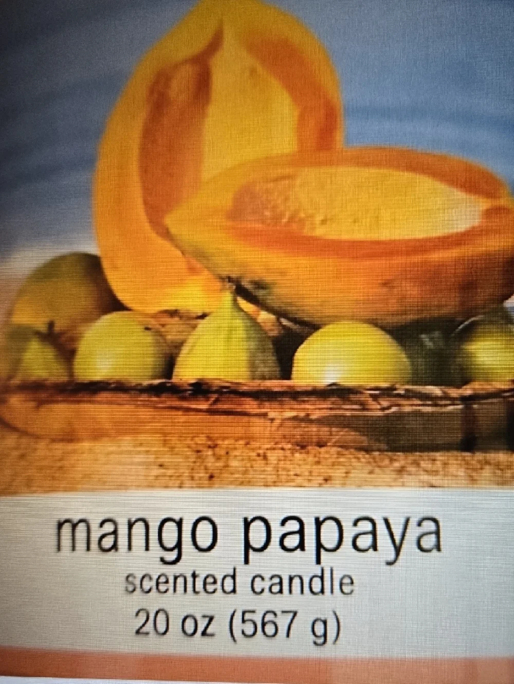 Hanna's Candle Co. Mango Papaya Scented Glass Jar Candle Coral 20oz 5.5